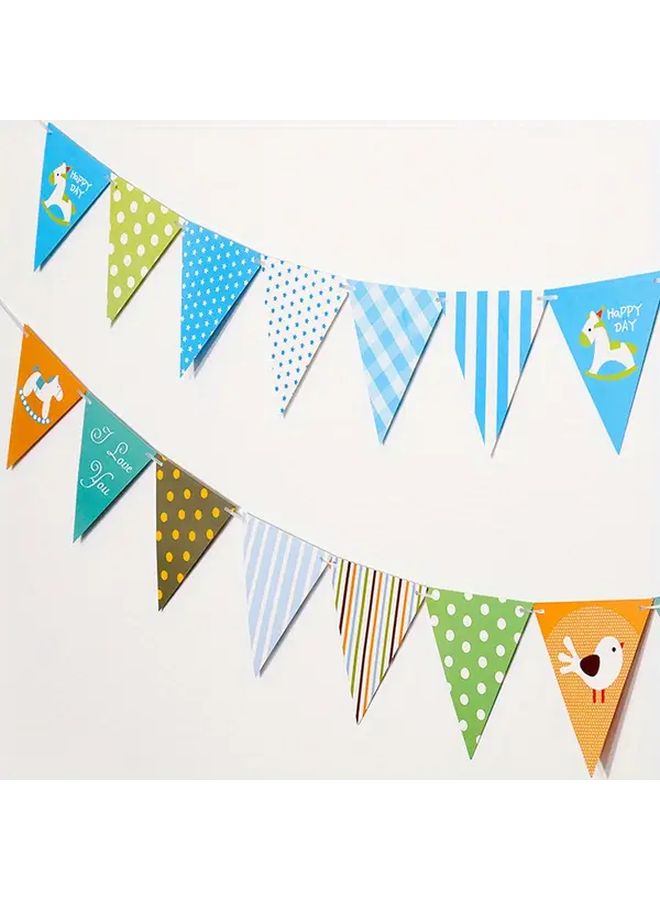 Trojan Horse Color Bunting Banner Flag Rainbow Garland Pennant Outdoor Birthday Party Decoration 12 Pack - Image 5