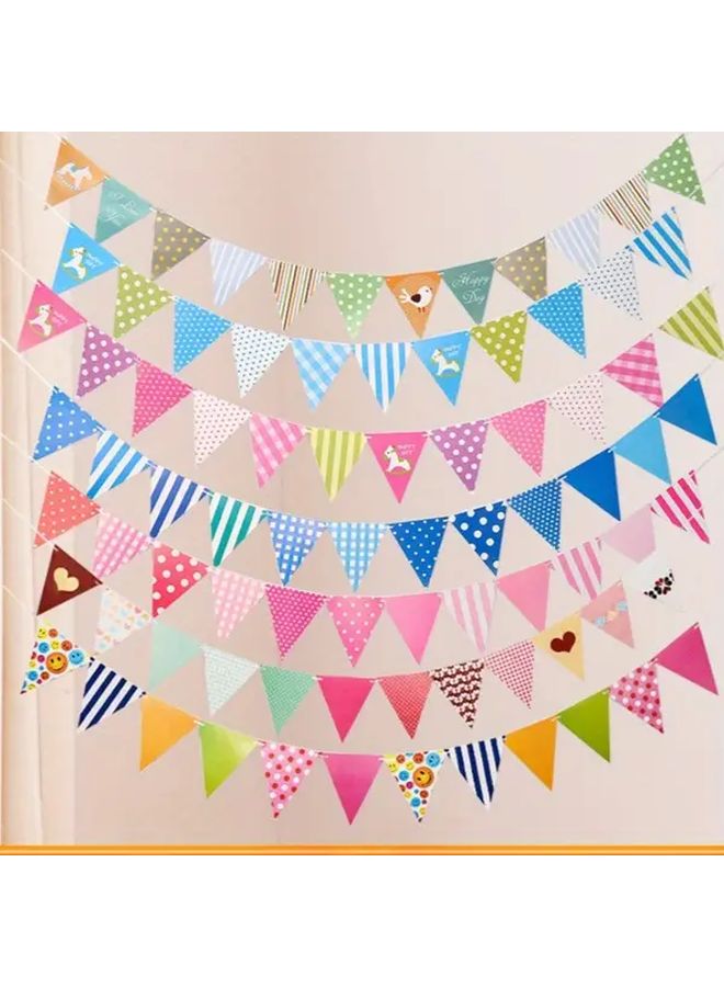 Trojan Horse Color Bunting Banner Flag Rainbow Garland Pennant Outdoor Birthday Party Decoration 12 Pack - Image 2
