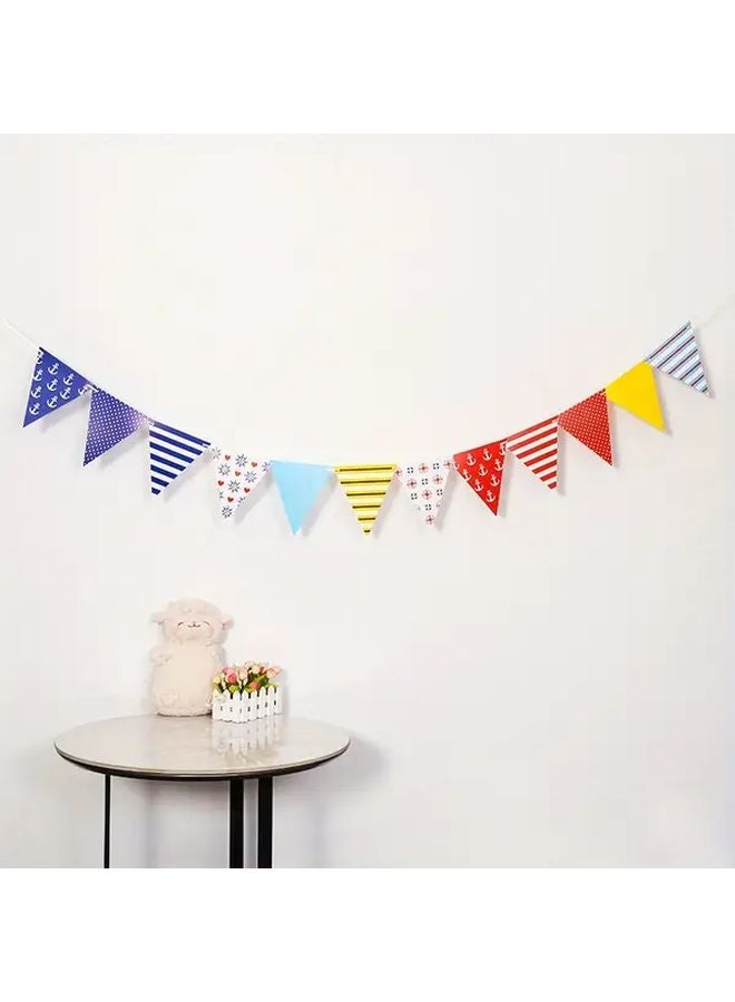 Trojan Horse Color Bunting Banner Flag Rainbow Garland Pennant Outdoor Birthday Party Decoration 12 Pack - Image 4