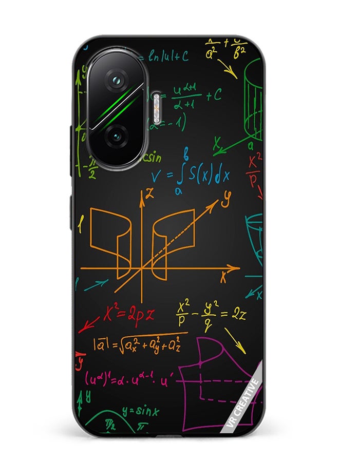 Protective Case Cover For Xiaomi Poco F7 Math Design Multicolour