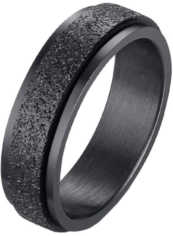 Fayrouz Jewellery Luxury Solitaire Ring Polished Stainless Steel with Shiny Sand Effect, Elegant Design, Simple and Stylish, Rust and Corrosion Resistant, Long Lasting Delicate Shine. - Image 1