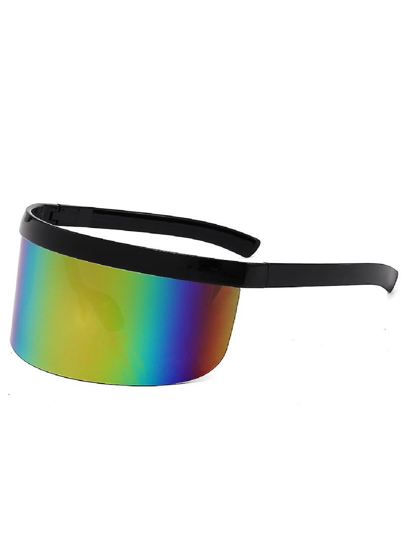 Generic Fashionable One-Piece Large-Frame Sunglasses Half-Face Protective Cover Large Face Mask Wind-Shielding Protective Glasses Anti-Spray - Image 1