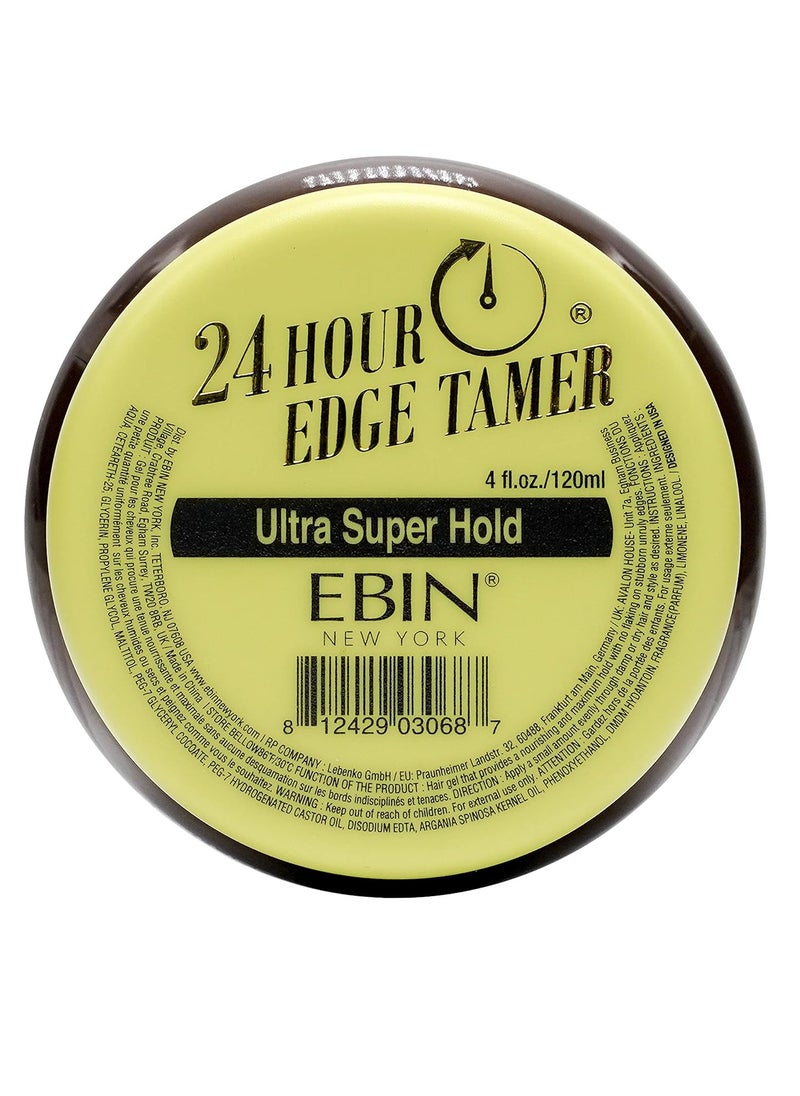 EBIN NEW YORK EBIN NEW YORK 24 Hour Edge Tamer Ultra Super Hold 4.0 fl.oz/120ml No Flaking, Smooth Shine, Argan & Castor Oil, Strong Edge Control Gel, Edge gel  - Image 1