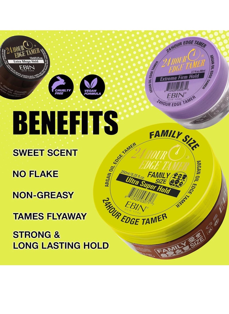 EBIN NEW YORK EBIN NEW YORK 24 Hour Edge Tamer Ultra Super Hold 4.0 fl.oz/120ml No Flaking, Smooth Shine, Argan & Castor Oil, Strong Edge Control Gel, Edge gel  - Image 4