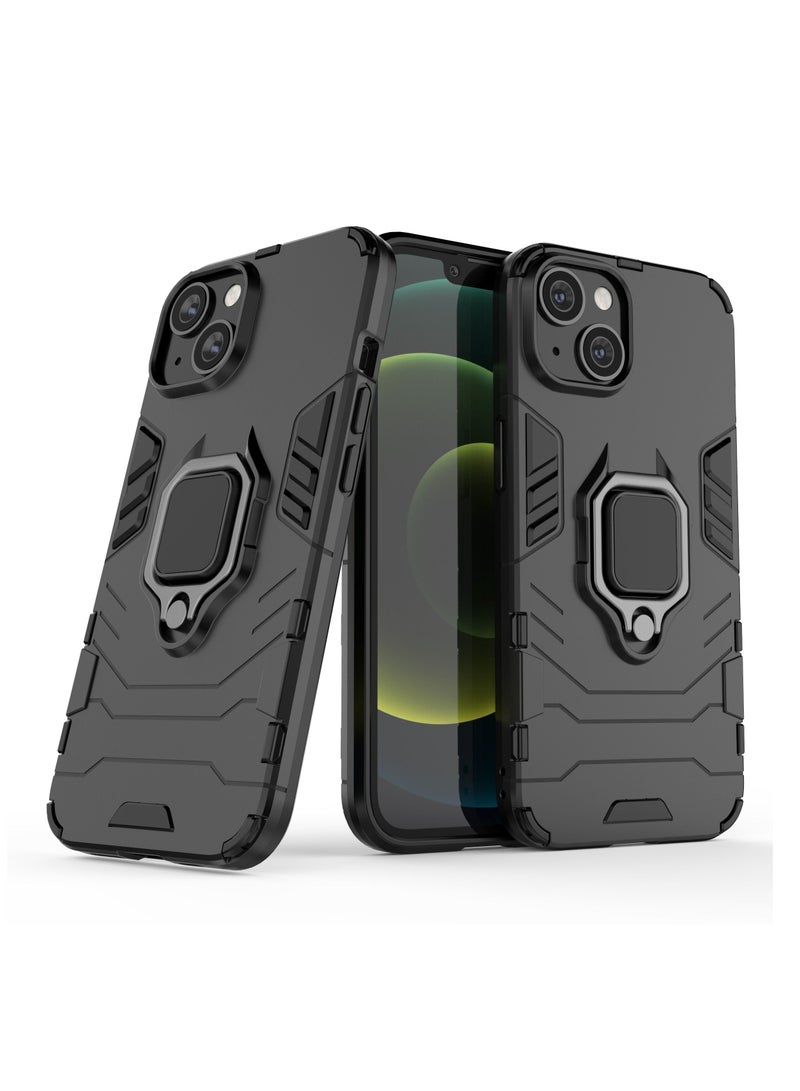 Black Protective Case Cover With Finger Ring Holder For iPhone - Image 2