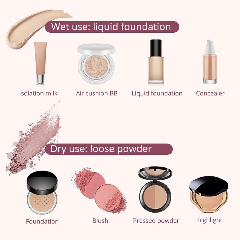 BEAKEY Flat Duo Makeup Sponge of 6, Super Soft 0 Latex Blending Sponge for Flawless Application - Liquid, Cream, Powder, Patented Design,Pink - Image 5