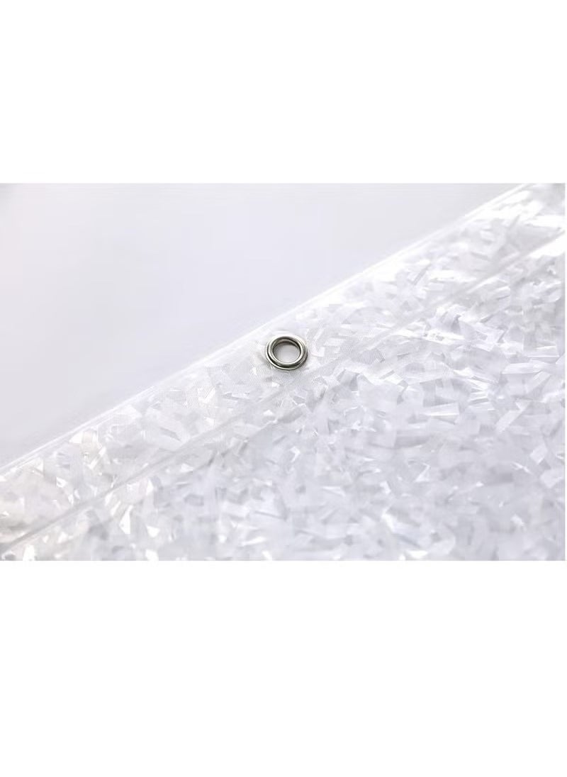 A ZONE 3D Shower Curtain with 12 Plastic Hooks, EVA Waterproof Luxury Semi Transparent Clear White Mildew Stain Resistant Bathroom Curtain (W180 * H180 cm)  - Image 4