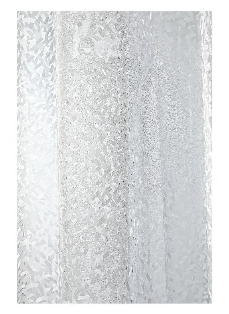 A ZONE 3D Shower Curtain with 12 Plastic Hooks, EVA Waterproof Luxury Semi Transparent Clear White Mildew Stain Resistant Bathroom Curtain (W180 * H180 cm)  - Image 5