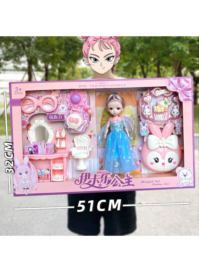 Princess Barbabi Doll Gift Box Set Children's Play Dress-up Girl Toy Institutional Gift Wholesale-Color:Doll Dresser Tote  - Image 1