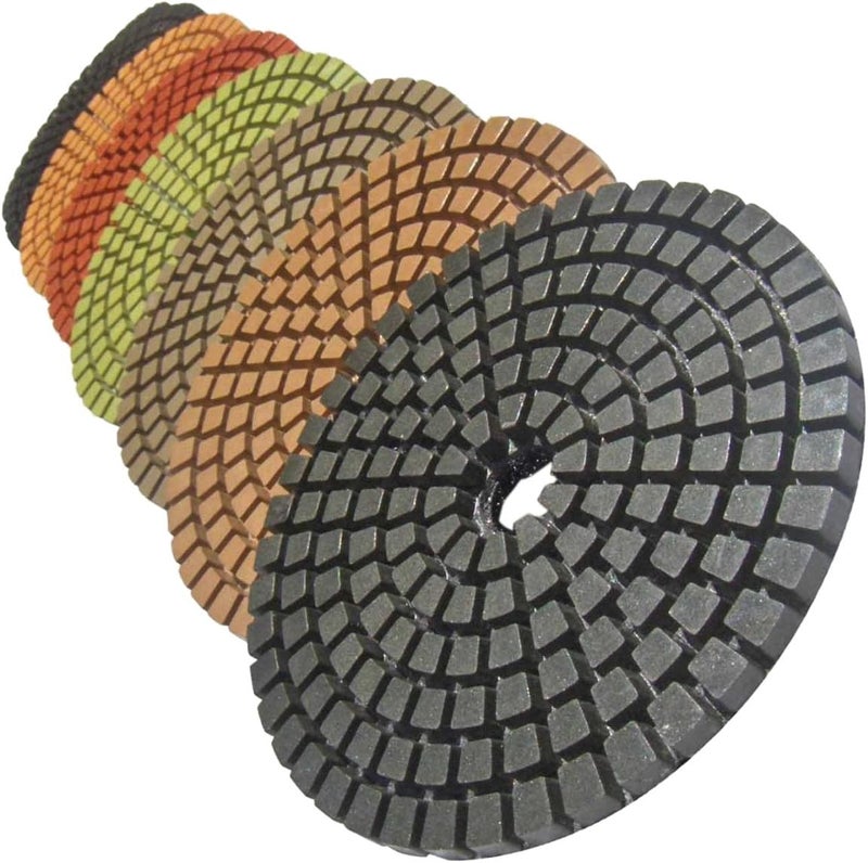 STADEA STADEA Premium Grade Wet 6 Diamond Polishing Pads 8 Pcs Set For GRANITE MARBLE STONE Polish  - Image 1