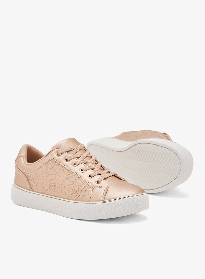 Ginger Floral Embossed Panel Sneakers - Image 3