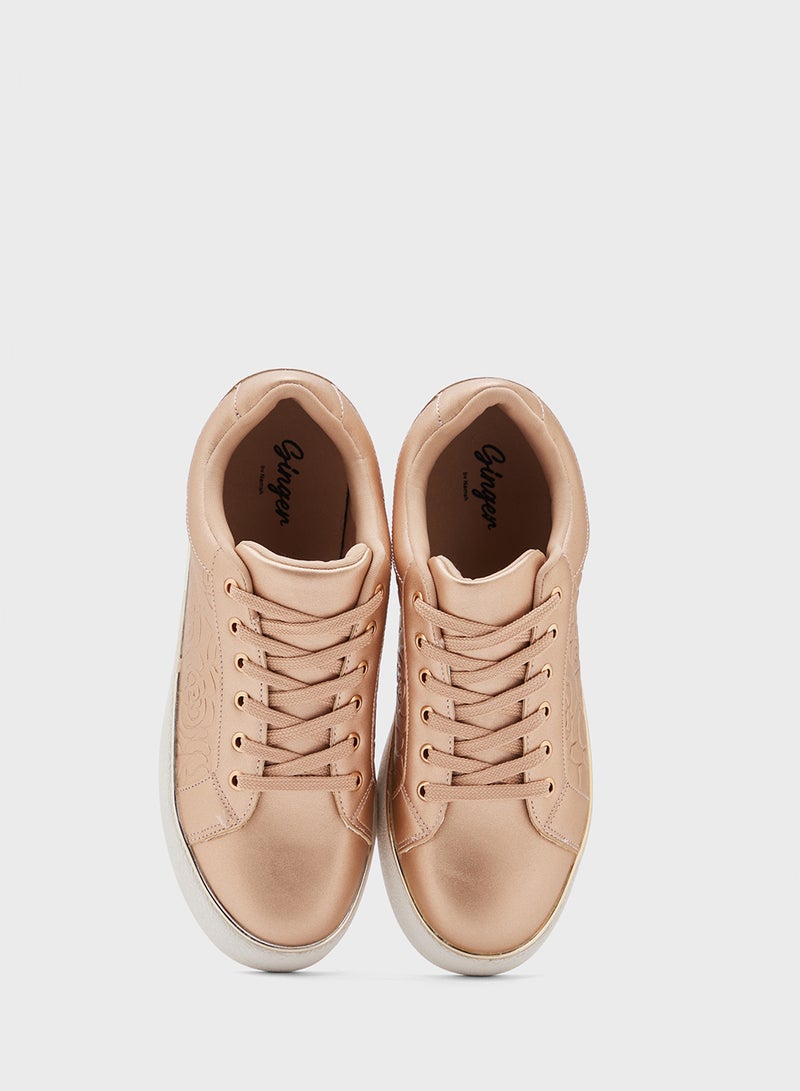 Ginger Floral Embossed Panel Sneakers  - Image 4