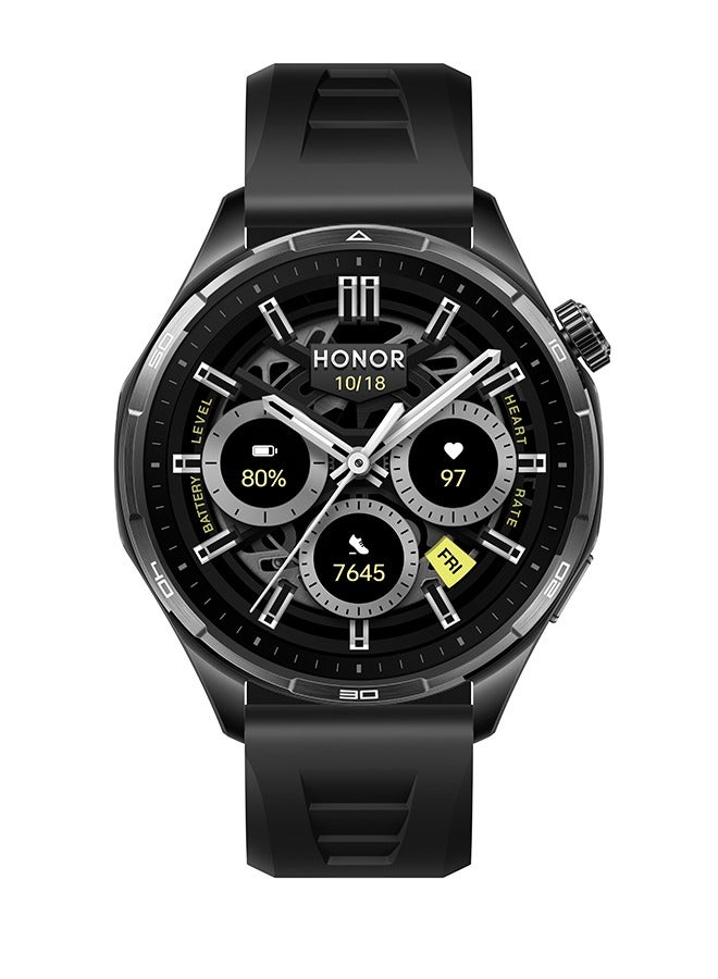 Honor Watch 6 Smartwatch, 35-Day Battery, Dual-Band GPS, 123 Sports Modes, NFC Payment, 3000 Nits AMOLED Display, AI Health Scan - Shadow Black - Image 1