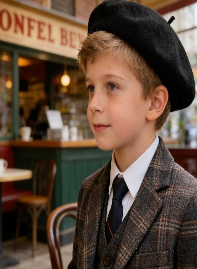 IZUS Toddler-Boys French Berets Mime-Hats Wool-Blend Artist-Beanie-Cap Warm Painter-Hat 4-8T Unsex-Babies-Girls Fancy-Party - Image 2
