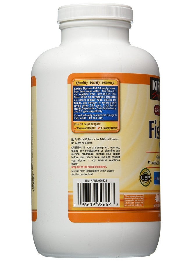 Kirkland Signature Omega-3 Fish Oil Concentrate, 800 Softgels, 1000 mg Fish Oil with 30% Omega-3s (300 mg)