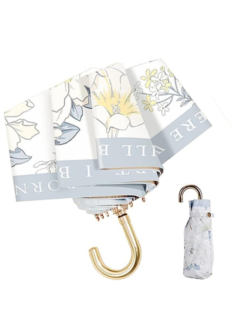 Zikra Sun Umbrella UV Protection Small Travel Compact for Rain Lightweight Portable Parasol Blocker for Women Girls Mini Perfect Blue - Image 5