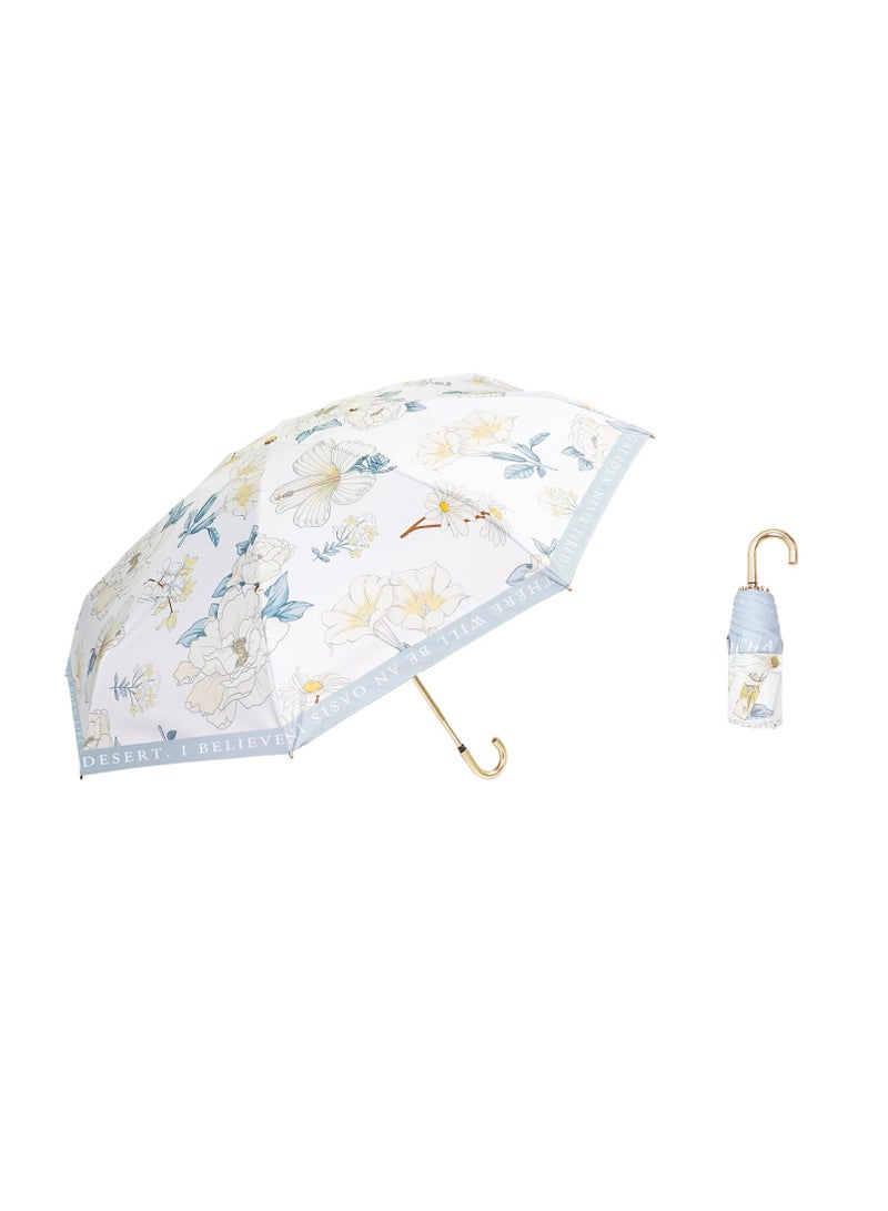 Zikra Sun Umbrella UV Protection Small Travel Compact for Rain Lightweight Portable Parasol Blocker for Women Girls Mini Perfect Blue - Image 4