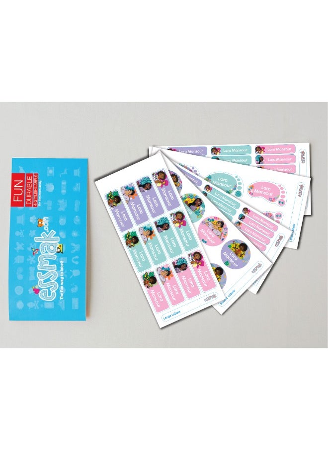 Essmak Disney Personalized Waterproof Name Labels for Kids – Set of 74 Custom Stickers for School Supplies, Lunch Boxes, Clothes and Toys  - Image 2