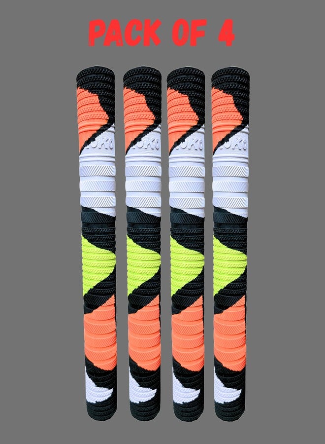 XOKO Premium Cricket Bat Grip | Anti-Slip | Ultra Tacky | Multicolor | Pack of 4 | Durable Comfortable Grip for Enhanced Control BLACK GRIP - Image 2