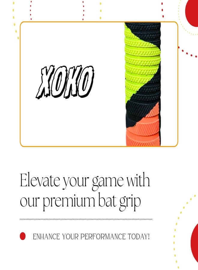 XOKO Premium Cricket Bat Grip | Anti-Slip | Ultra Tacky | Multicolor | Pack of 4 | Durable Comfortable Grip for Enhanced Control BLACK GRIP - Image 3