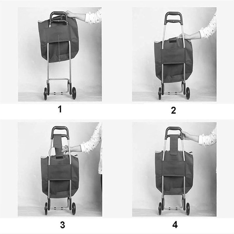 Cart Bags, Oxford Cloth Shopping Bag 50L Folding Shopping Hand Trolley Replacement Bag, Reusable Shopping Trolley Replacement Bag for, - Image 5