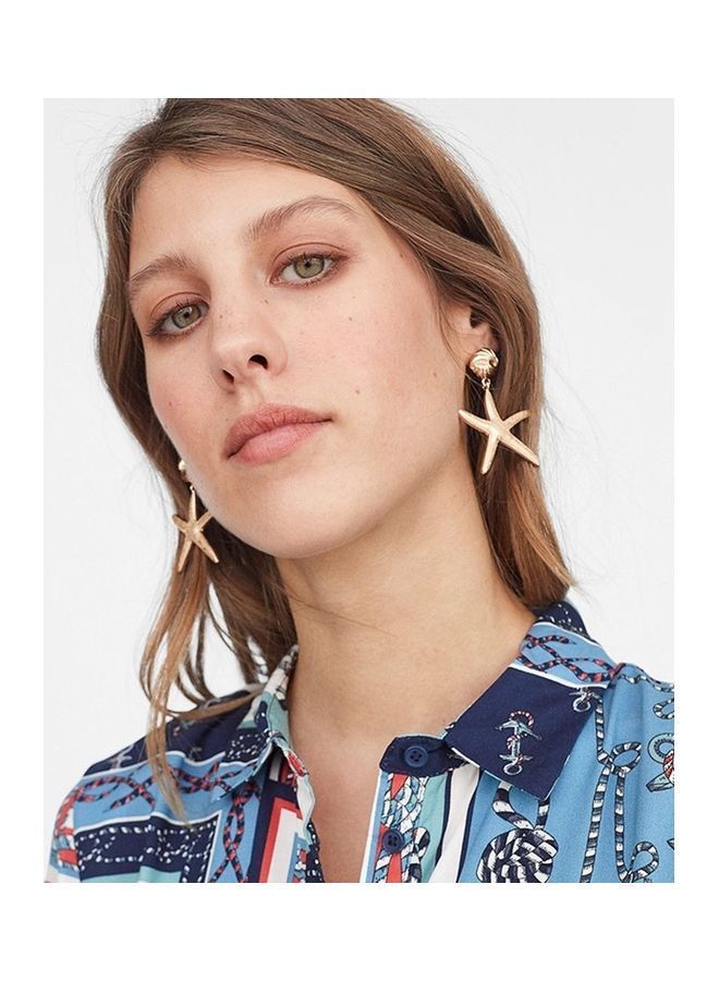 NIBEMINENT Vacation Starfish Shell Fashion Vintage Wind Irregular Earrings - Image 3