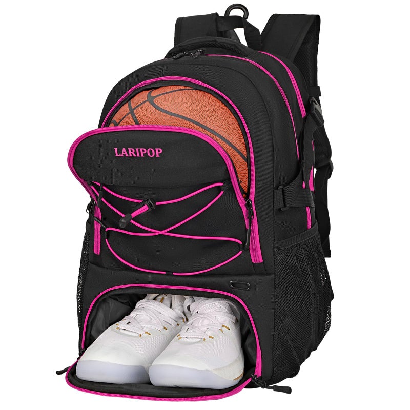 LARIPOP Basketball Backpack Large Sports Basketball Bag with Dedicated Ball Slot Ventilated Shoe Compartment for Soccer Volleyball Gym Training Travel - Image 2