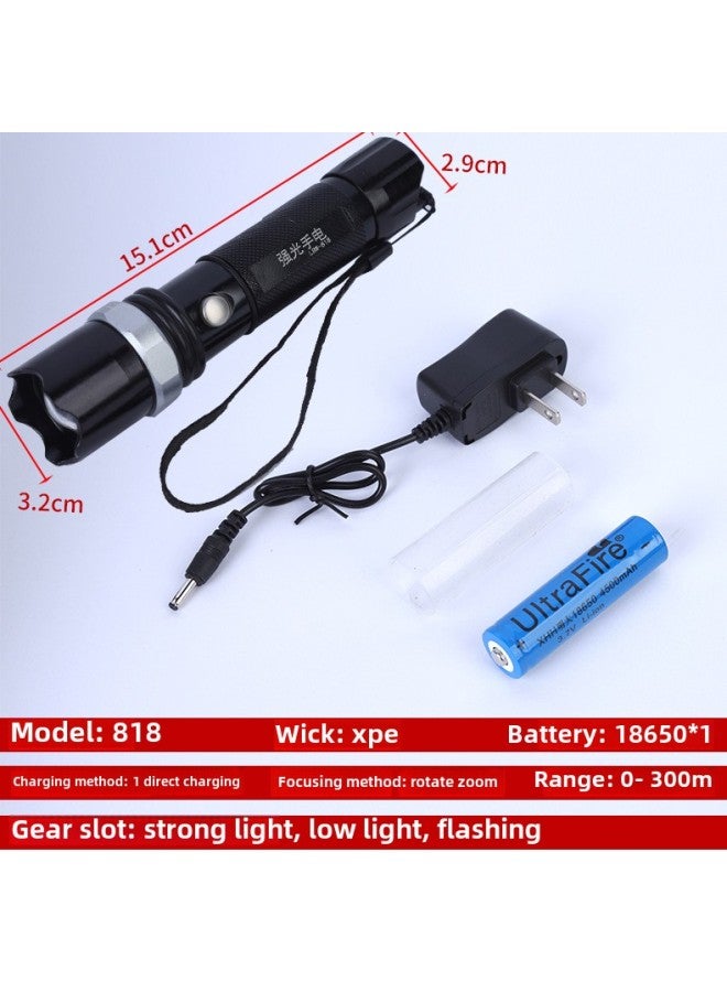 Aluminum Alloy High-Power Long-Lasting Outdoor Flashlight Powerful Illumination Portable Lighting Tool For Security And Rescue-Product Specifications:818 - Image 1
