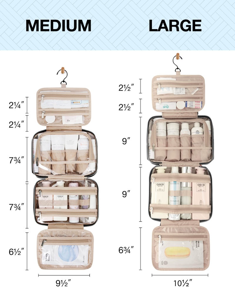 BAGSMART Toiletry Bag Hanging Travel Makeup Organizer with TSA Approved Transparent Cosmetic Bag Makeup Bag for Full Sized Toiletries, Medium-Black - Image 5