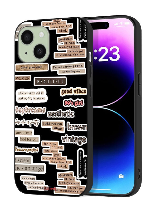Tolwak Apple iPhone 15 Protective Case Cover Beautiful Quotes Stickers - Image 1
