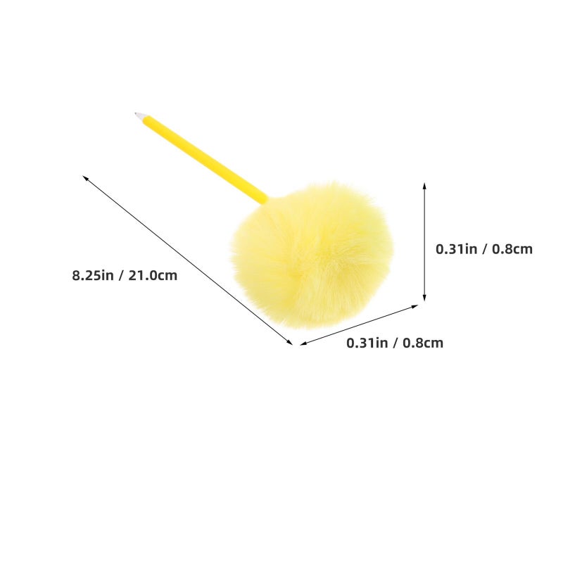 Creative Fluffy Pom Pom Ballpoint Pens 6 Pack Colorful Cute Writing Pens For Students Office - Image 3
