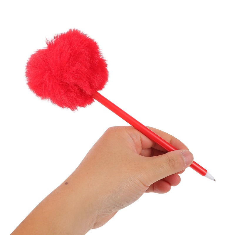 Creative Fluffy Pom Pom Ballpoint Pens 6 Pack Colorful Cute Writing Pens For Students Office - Image 5