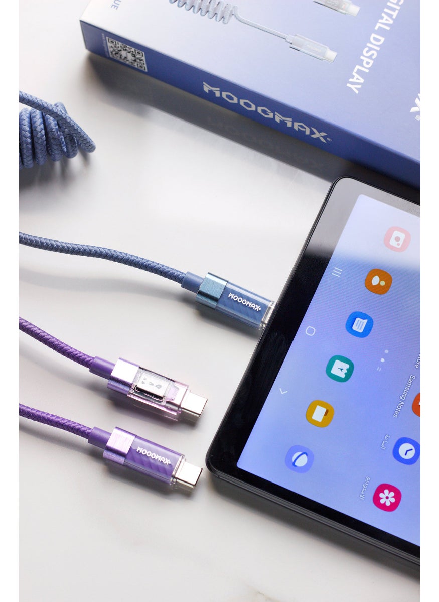 MOOGMAX - MX-063 1 Meter 60W Spring Charging Cable, Puple - Image 1