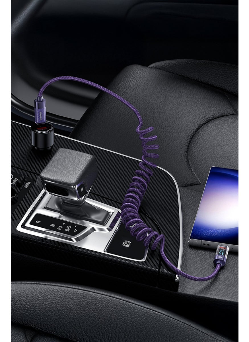 MOOGMAX MX-063 1 Meter 60W Spring Charging Cable, Puple  - Image 5