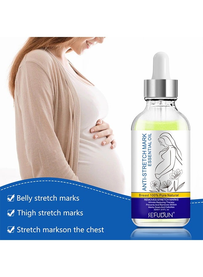 Sefudun Anti-Stretch Mark Essential Oil - Stretch Marks And Scar Removal Oil For Pregnancy Stretch Marks Scar Belly Oil, For Wrinkles Obesity Stretch Mark Moisturizing Remove Marks 30ML - Image 2