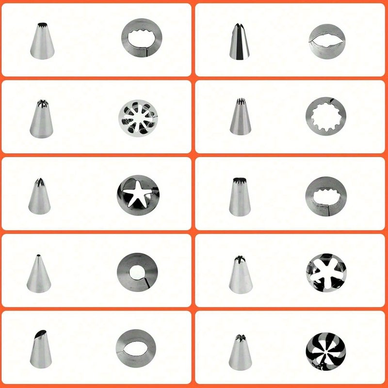 40Pcs Pink Cake Decorating Tool Set With 10 Nozzles And Piping Bags - Image 4