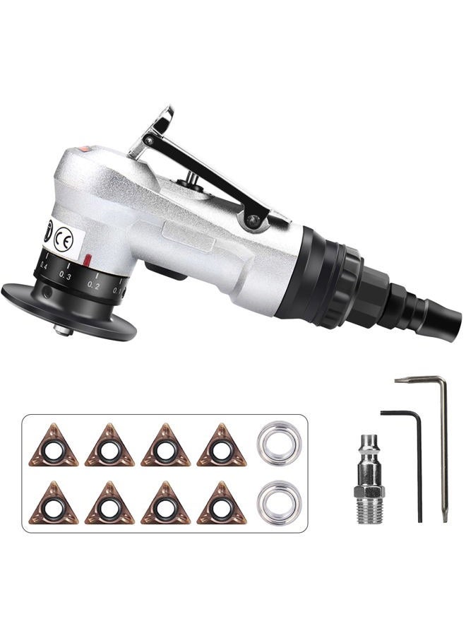 SI FANG Mini Pneumatic Chamfering Tool with Replace Blades Inserts and Bearings, 45 Degree Air Chamfer Deburring Tool, Portable Chamfering Machine for Metal C0.1-2/R1.5 Angle Quick Trimming Beveling - Image 1