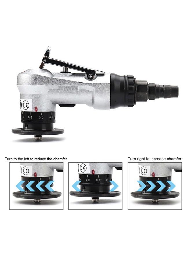 SI FANG Mini Pneumatic Chamfering Tool with Replace Blades Inserts and Bearings, 45 Degree Air Chamfer Deburring Tool, Portable Chamfering Machine for Metal C0.1-2/R1.5 Angle Quick Trimming Beveling - Image 5