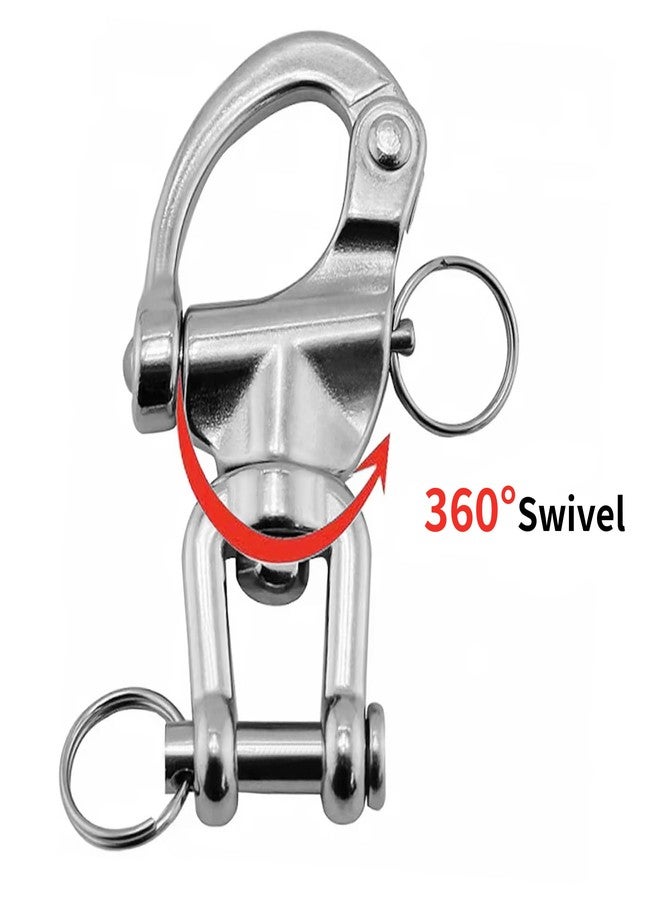 Laorde Quick Release Snap Shackle, 316 Stainless Steel, Marine Grade Clevis Swivel Hook, Sailboat Rigging Hardware (3-1/2 inch 2 Pack) - Image 3