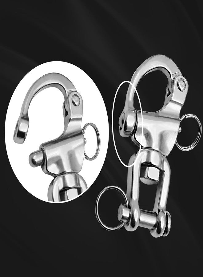 Laorde Quick Release Snap Shackle, 316 Stainless Steel, Marine Grade Clevis Swivel Hook, Sailboat Rigging Hardware (3-1/2 inch 2 Pack) - Image 4