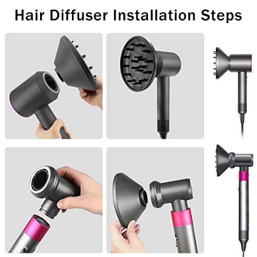 Chuancheng Hair Diffuser Attachment Nozzles for Dyson Supersonic Hair Dryer HD01 HD02 HD03 HD04 HD08 HD15 Tools Accessaries Parts, Black - Image 5