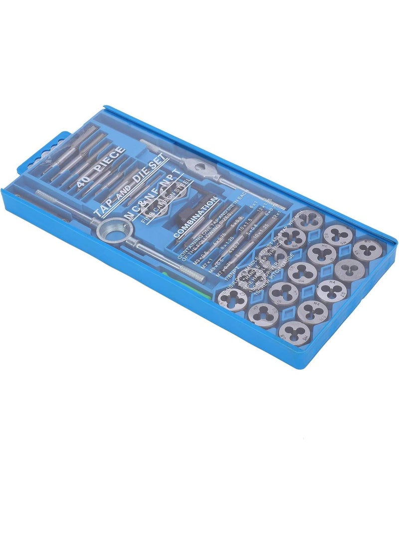 GGOOT 40pcs Tap and Die Set Milling Carbon Steel Hand Threading Tool Hardware Supplies Professional Accessories - Image 1