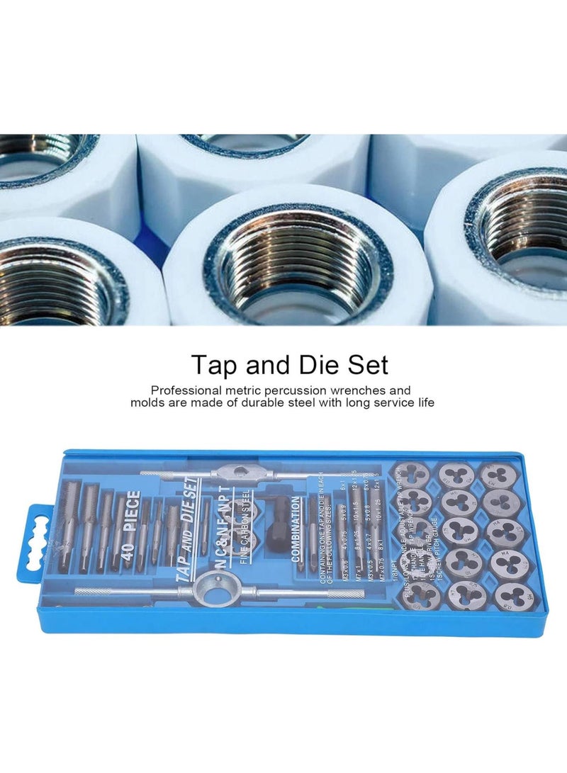 GGOOT 40pcs Tap and Die Set Milling Carbon Steel Hand Threading Tool Hardware Supplies Professional Accessories - Image 4