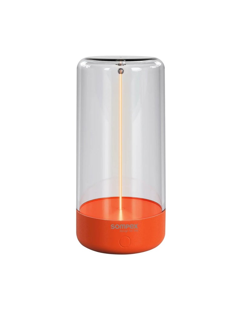 Sompex Pulse Compact Rechargeable Table Lamp | Sleek & Portable LED Light | IP54 (water-resistant) | Brightness memory function | Indoor & Outdoor Use | 3 warm light | 14.5 cm Height - Neon Orange - Image 3