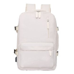 Backpack Large Capacity Men and Womens Outdoor Travel Bag Nylon Fashion Backpack Waterproof Short Distance Computer Schoolbag White 