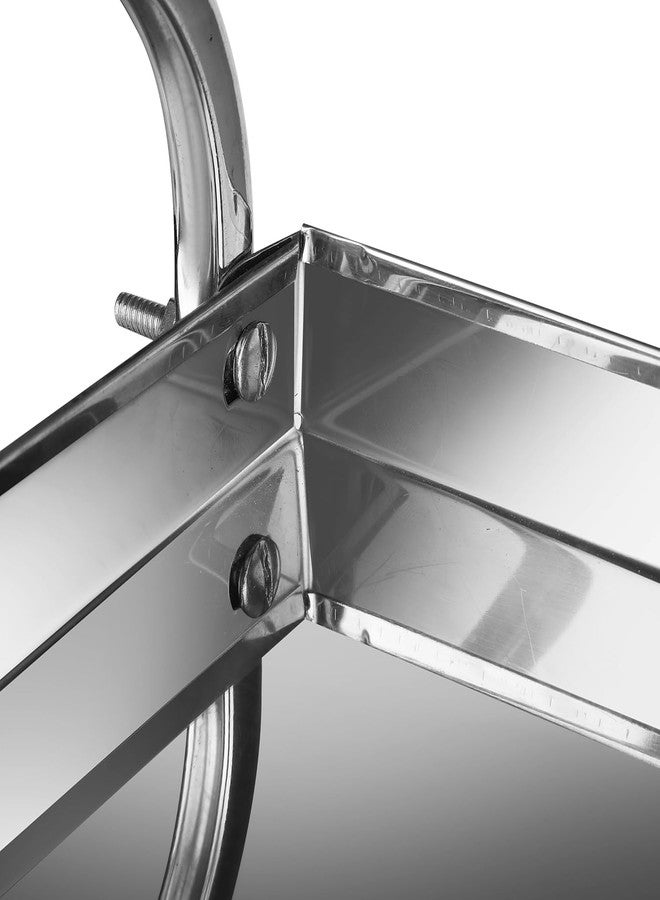 VK15 COLLECTION Stainless Steel 2-Tier Kitchen Rack, Rust-Proof Multipurpose Storage Organizer Shelf for Countertop, Bathroom & Under Sink | Steel Shelf Stand | Rack for Kitchen Storage - Image 5