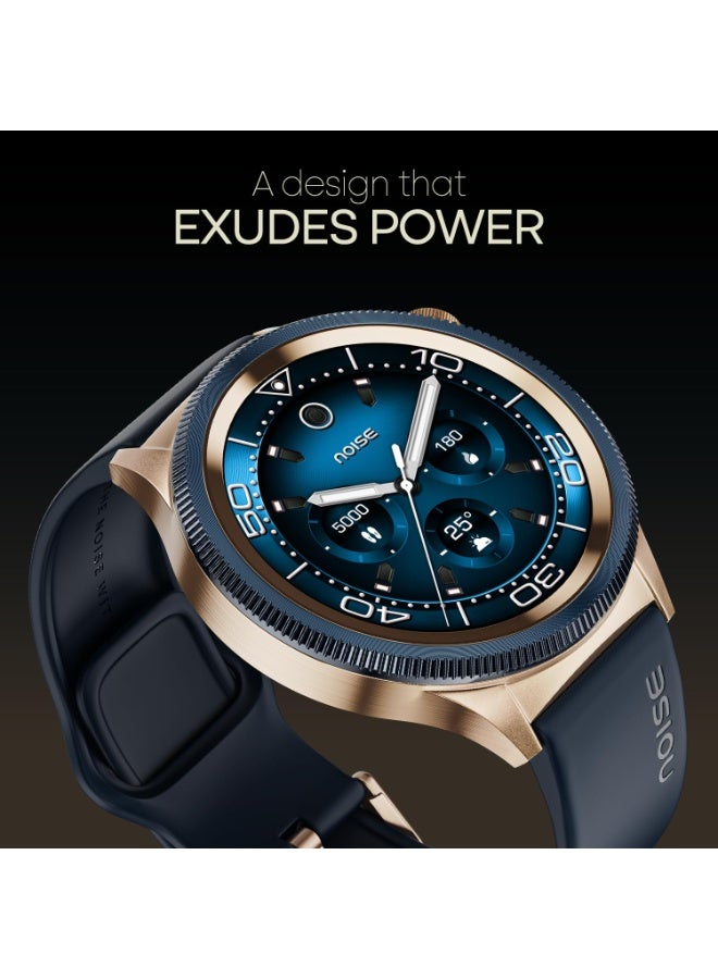 Noise Newly Launched Halo 2 Smart Watch 1st Ever Functional Rotating Dial (Axe-Cut Bezel), 1.43" AMOLED, Stainless Steel Build, Custom Transition Effects, BT Calling, Health Suite (Gold Blue) - Image 3