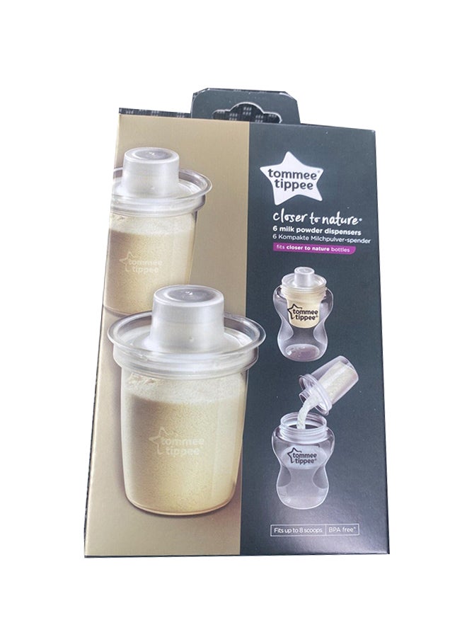 tommee tippee Pack Of 6, Closer to Nature Milk Powder Dispenser