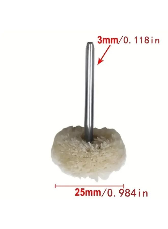 6Pcs 3mm Metal Polishing Shafts Miniature Artificial Wool For Stone Metal Non Metal Surfaces - Image 3