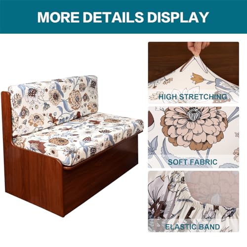 KRFOONN RV Dinette Cushion Covers Stretch Camper Cushions Cover Replacement Couch Cushion Slipcovers Washable Loveseat Slipcovers for Travel Trailer Couch Includes 2 Backrest Cover 2 Bench Cover 06 - Image 3